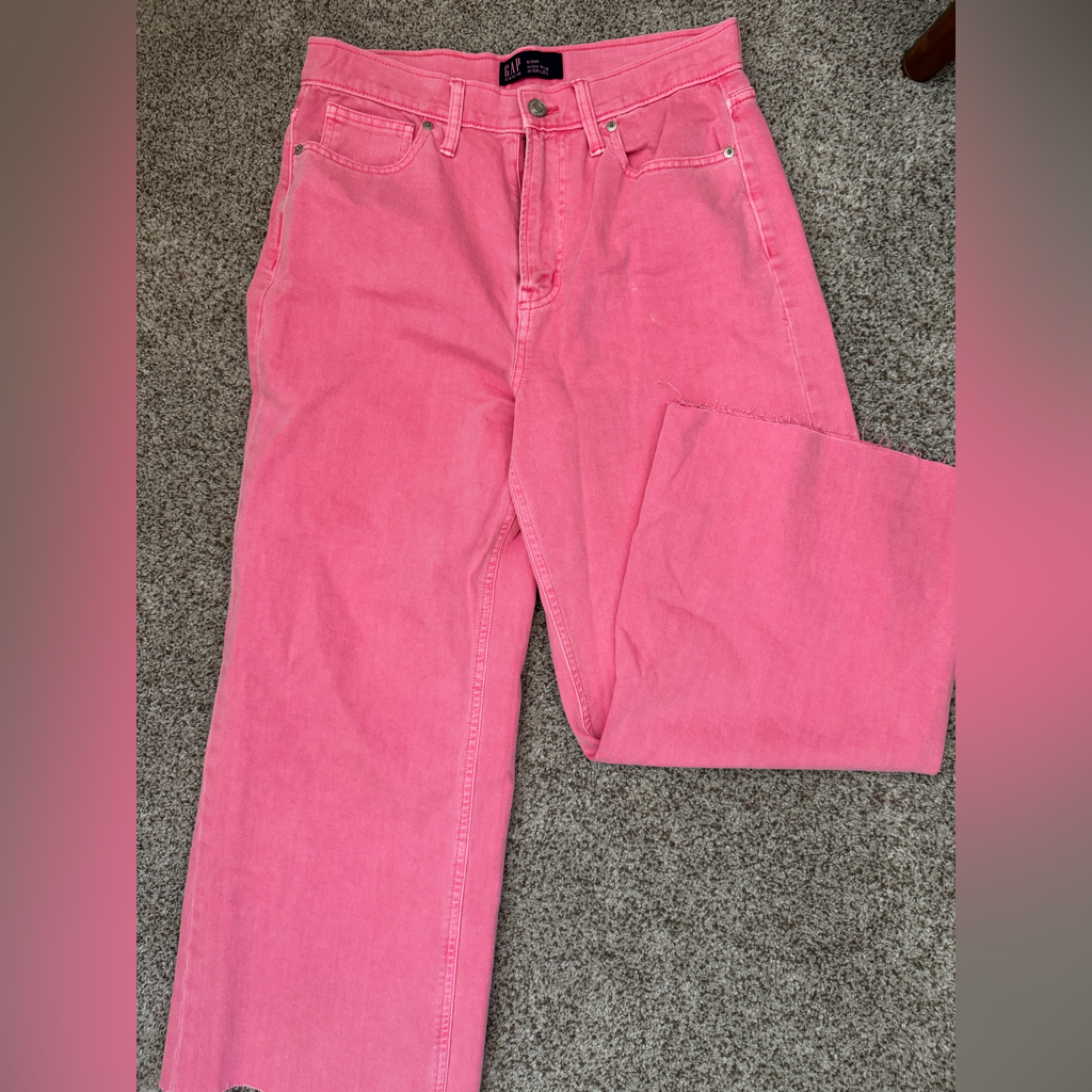 Gap Women's Wide Leg Crop Jeans In Pink